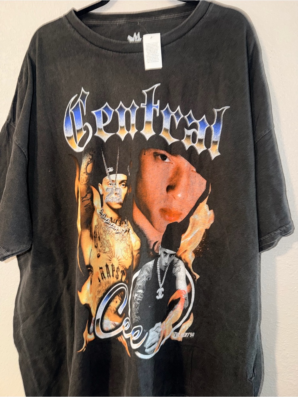 Black Graphic Men’s Central Cee Rapper Short-Sleeve Shirt
